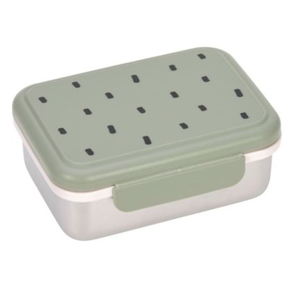 LÄSSIG Lunchbox Stainless Steel Happy Prints Light Olive