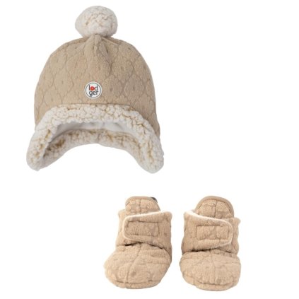 LODGER Novorozenecký zimní set Folklore Fleece Beige 0 - 3 měsíce