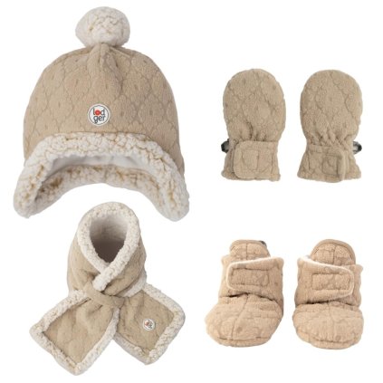 LODGER Zimní set Folklore Fleece Beige 3 -  6 měsíců