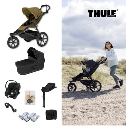 THULE Urban Glide 3 Kočárek trojkombinace Set B - Nutria Green