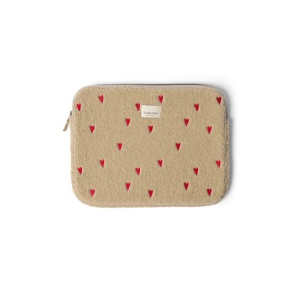 STUDIO NOOS Pouzdro na notebook 15" Ecru Teddy Hearts