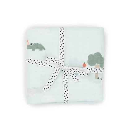 DONE BY DEER Mušelínová zavinovací plenka Playground modrá