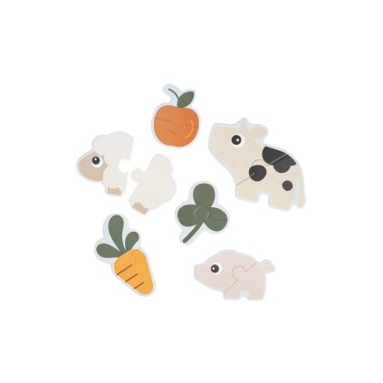 DONE BY DEER První puzzle Tiny farm mix barev