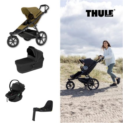 THULE Urban Glide 3 Kočárek trojkombinace Set A - Nutria Green Black