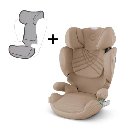 CYBEX Platinum Solution T i-Fix Plus Cozy Beige + letní potah Grey