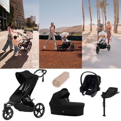 CYBEX Avi Spin Kočárek trojkombinace Moon Black