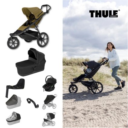 THULE Urban Glide 3 Kočárek trojkombinace Set C - Nutria Green Black