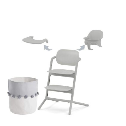 CYBEX Lemo 3-in-1 Suede Grey + Úložný koš large Stone