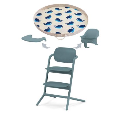 CYBEX Lemo 3-in-1 Stone Blue + Hrací podložka Whale Blue