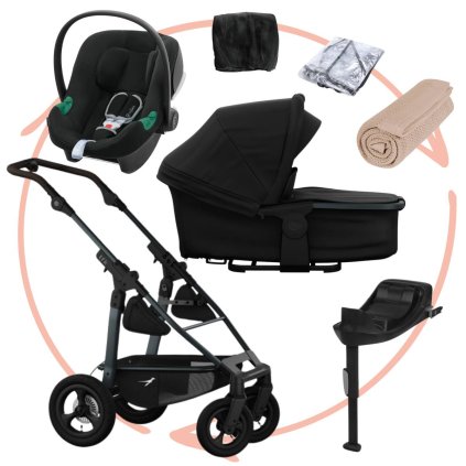 TFK Set Mono 4 Air Wheel Kompletní kočárek + Autosedačka + Příslušenství Black