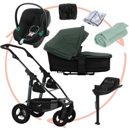 TFK Set Mono 4 Air Wheel Kompletní kočárek + Autosedačka + Příslušenství Olive