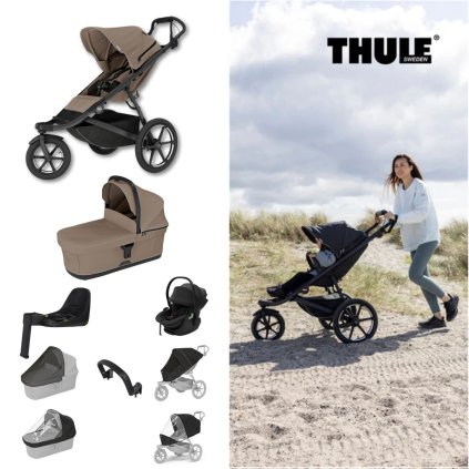 THULE Urban Glide 3 Kočárek trojkombinace Set C - Tinted Taupe