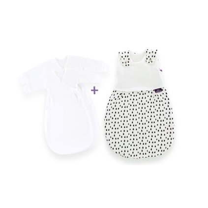 TRÄUMELAND Spací pytel Liebmich 3dílný set Tropfen schwarz