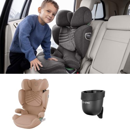 CYBEX Platinum Solution T i-Fix Plus Cozy Beige + držák na pití