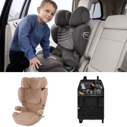 CYBEX Platinum Solution T i-Fix Plus Cozy Beige + organizér na sedadlo