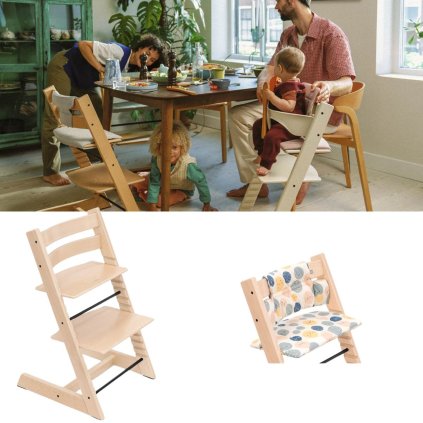 STOKKE Tripp Trapp Židlička Natural + polštářek Soul System