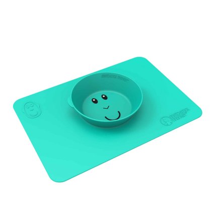 MATCHSTICK MONKEY Mealtime Protiskluzová miska s podložkou Green