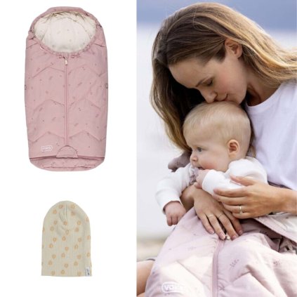 VOKSI Fusak Sky Light a čepice Lodger Soft Grape Fields/Rib Birch 1-2 roky