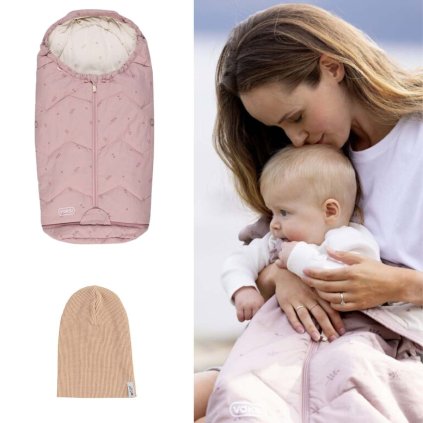 VOKSI Fusak Sky Light a čepice Lodger Soft Grape Fields/Linen 1-2 roky