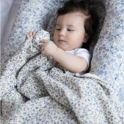 MIMICONCEPT Oboustranná deka Blue Flowers