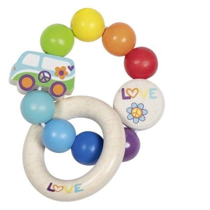 GOKI Dřevěná hračka Elastik Dodávka duhová