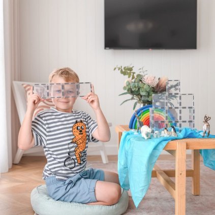 CONNETIX Magnetická stavebnice Clear Rectangle Pack 12 ks