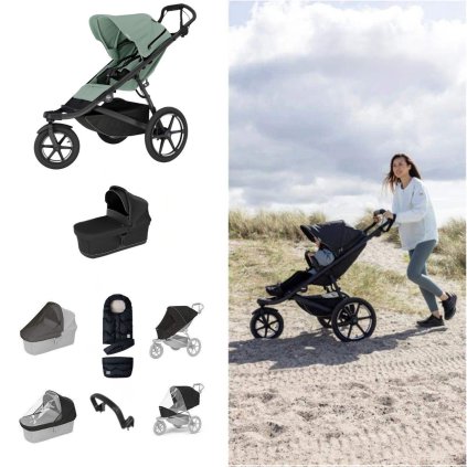 THULE Urban Glide 3 Kočárek od narození Set E - Mist Green/Black