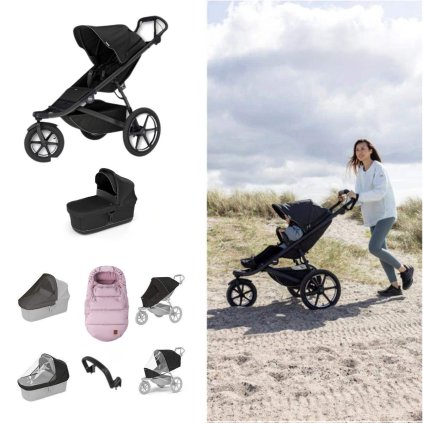 THULE Urban Glide 3 Kočárek od narození Set E - Black/Pink
