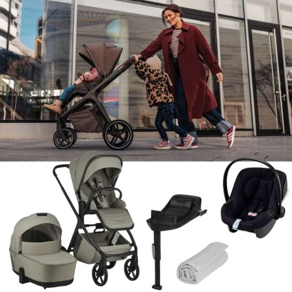 EASYWALKER Zoey Kočárek trojkombinace Sage Green