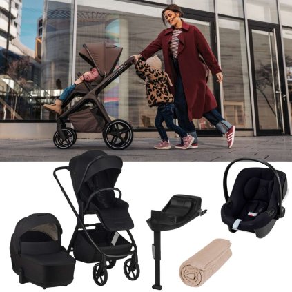 EASYWALKER Zoey Kočárek trojkombinace Pure Black