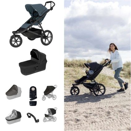 THULE Urban Glide 3 Kočárek od narození Set E - Dark Slate Black/Black