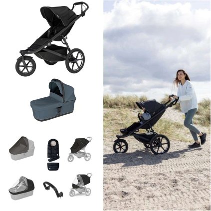 THULE Urban Glide 3 Kočárek od narození Set E - Black Dark Slate/Black