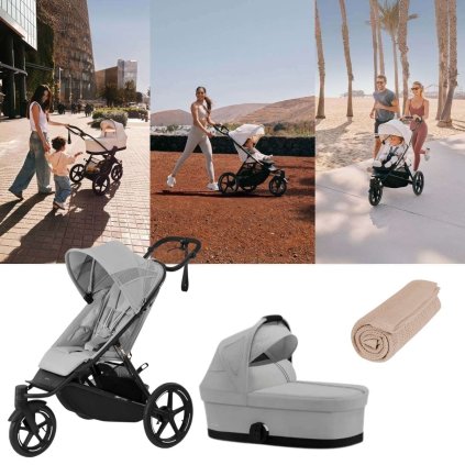 CYBEX Avi Spin Kočárek od narození Fog Grey Sand