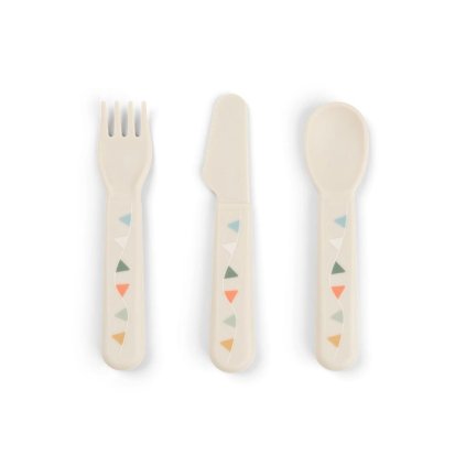 DONE BY DEER Foodie dětský příbor Celebration pískový