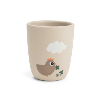 DONE BY DEER Silikonový mini hrneček Tiny farm pískový