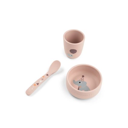 DONE BY DEER Stick and stay jídelní set Celebration růžový