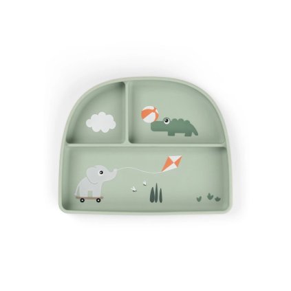 DONE BY DEER Stick and stay jídelní talíř Playground zelený