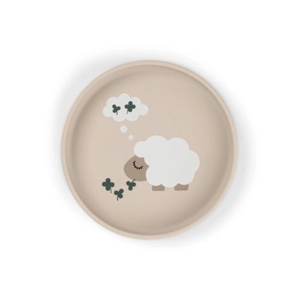 DONE BY DEER Stick and stay silikonový talíř Tiny farm pískový