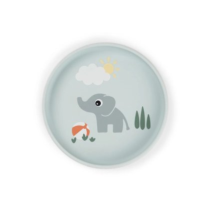 DONE BY DEER Stick and stay silikonový talíř Playground modrý