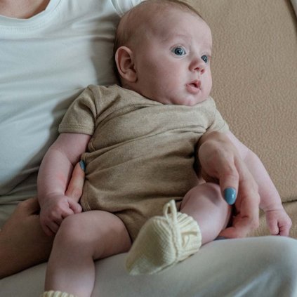 LODGER Body s krátkým rukávem Melange Beige