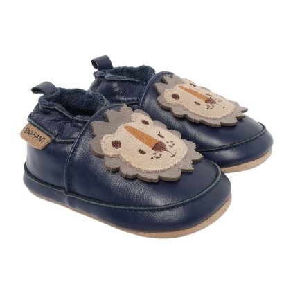 EN FANT Kožené capáčky s aplikací Black Iris