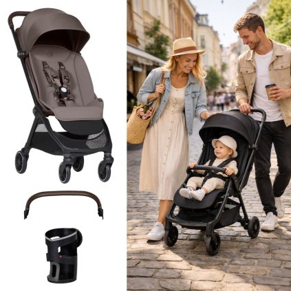 BUMPRIDER Connect Mini Kočárek s příslušenstvím Taupe