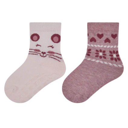 STERNTALER Protiskluzové ponožky 2 páry Myš a srdce