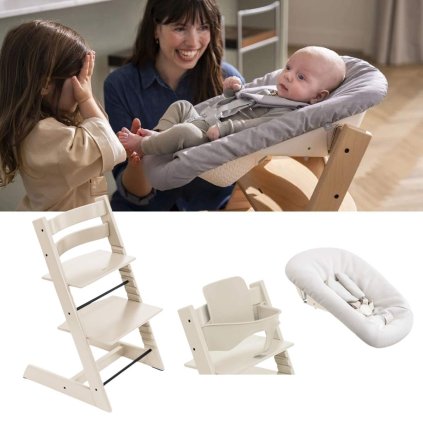 STOKKE Tripp Trapp Bundle Vanilla White + Newborn set Vanilla