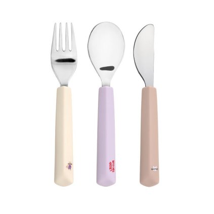 LÄSSIG Cutlery with Silicone Handle 3pcs Tiny Team Cat