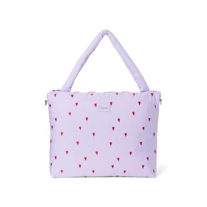 STUDIO NOOS Přebalovací taška Puffy Diaper Bag Purple Hearts