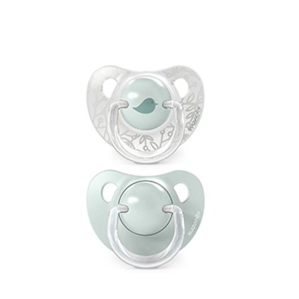 SUAVINEX Dudlík anatomický silikon Birdies zelený 0-6 m 2ks