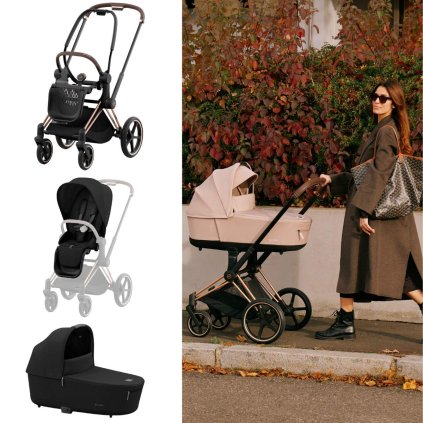CYBEX Platinum Priam Kompletní kočárek Rosegold/Sepia Black