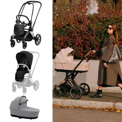 CYBEX Platinum Priam Kompletní kočárek Chrome/Manhattan Grey/Sepia Black