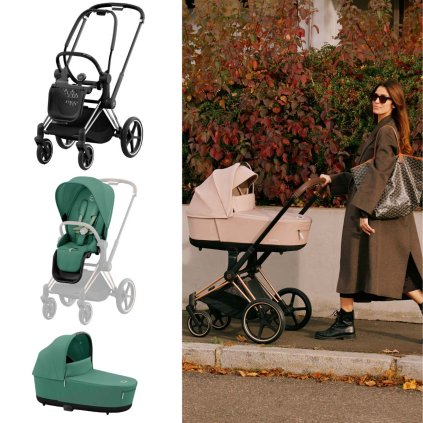CYBEX Platinum Priam Kompletní kočárek Chrome/Leaf Green